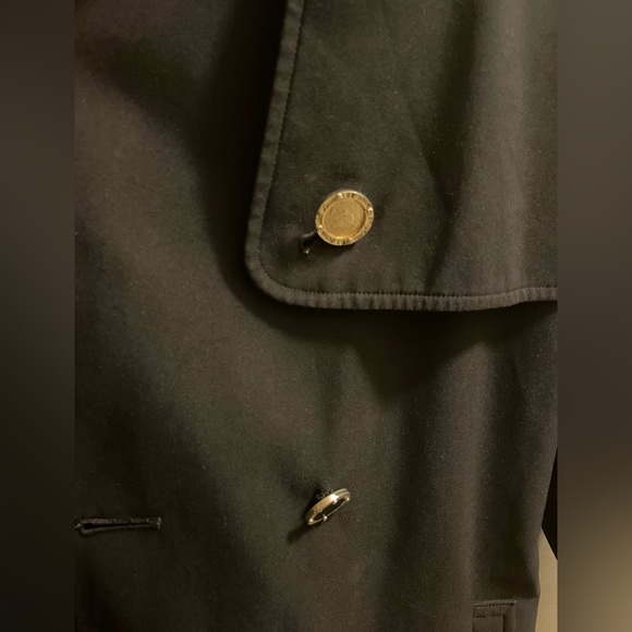 Vintage St John Collection Marie Gray Women Size 16 Long Rain Trench Coat Black - Picture 8 of 10